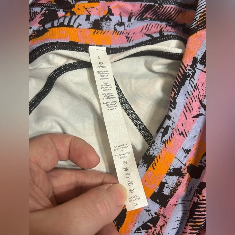 Lululemon Sun Runner Crop Inversion Multi Color Cropped Leggings